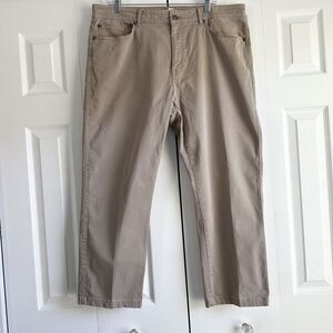 Peter Millar Pants Men's Size 38 Tan Flat Front Straight Leg Khaki Chino